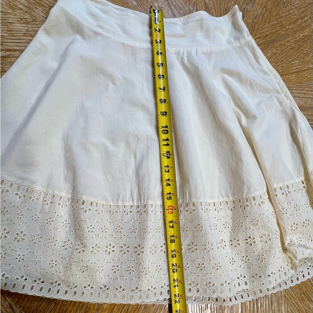 Eyelet lace buttercream midi full‎ a-line skirt cottagecore prairie boho y2k - Picture 14 of 14